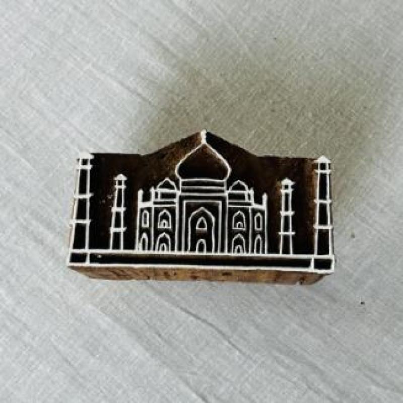 Taj Mahal Wood Block Stamp Monument Stamp for Textile, Paper & Clay Printing