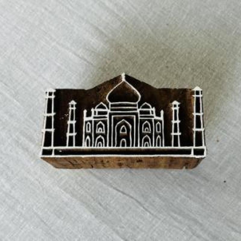 Taj Mahal Wood Block Stamp Monument Stamp for Textile, Paper & Clay Printing