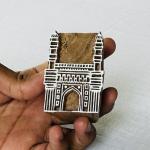 Charminar Wooden Printing Block | Hand-Carved Landmark Stamp | Indian Heritage Block Print | Textile & Paper Craft | Hyderabad Gift