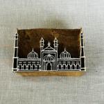 Jama Masjid Wooden Printing Block | Hand-Carved Landmark Stamp | Textile & Paper Craft | Islamic Art Gift | Eid Festival Block Print