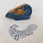 Wooden Block Printing Bird Design Hand carved Stamp for Fabric, Clay & Paper | Indian Hand Block for DIY Crafts Textile