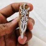 3-Piece Hand-Carved Wooden Block Printing Stamp Set – Sunflower & Floral Motif | Indian Wood Stamps for Fabric, Paper, Clay and Crafts