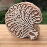 Handmade Wooden Printing Block – Peacock Design Stamp for Fabric, Clay, Paper & Textile Printing