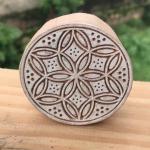 Round Geometric Floral Stamp for Fabric, Clay, Paper & Textile Printing