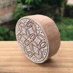 Round Geometric Floral Stamp for Fabric, Clay, Paper & Textile Printing