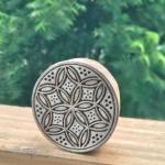 Round Geometric Floral Stamp for Fabric, Clay, Paper & Textile Printing