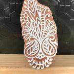 Handmade Wooden Printing Block – Floral Leaf Design Stamp for Fabric, Clay, Paper & Textile Printing