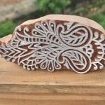 Handmade Wooden Printing Block – Floral Leaf Design Stamp for Fabric, Clay, Paper & Textile Printing