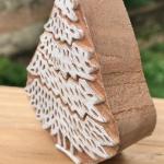 Handmade Wooden Printing Block – Leaf Foliage Design Stamp for Fabric, Clay, Paper & Textile Printing