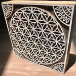 Sacred Geometry Wooden Block Stamp Flower of Life Mandala Print Block for Fabric & Paper Crafts Handmade Sheesham Wooden Block Print Stamp