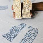 Hand-Carved Wooden Block Stamp Set – King & Queen Motif | Royal Couple Block Print | Indian Wood Stamp for Fabric, Clay, Paper, Crafts