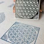 Sacred Geometry Wooden Block Stamp Flower of Life Mandala Print Block for Fabric & Paper Crafts Handmade Sheesham Wooden Block Print Stamp