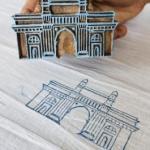 Gateway of India Wooden Printing Block | Mumbai Monument Stamp Heritage Block for Fabric & Paper Crafts