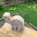 Camel Motif Handcarved Wooden Block Stamp Paper And Fabric Print