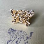 Tiger Wooden Block Print Stamp Wooden Sheesham Block Print Fabric And Paper