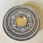 Candle Holder with Intricate Mandala Carving Wooden Block Decorate Festival Party & Other Vacation