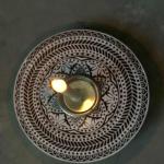 Candle Holder with Intricate Mandala Carving Wooden Block Decorate Festival Party & Other Vacation