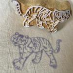 Tiger Wooden Block Print Stamp Wooden Sheesham Block Print Fabric And Paper