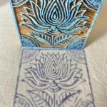 Lotus Flower Wooden Block Print Stamp – Hand carved Square Design Handmade Stamp Wooden By Sheesham Stamp Paper And Fabric Print Stamp