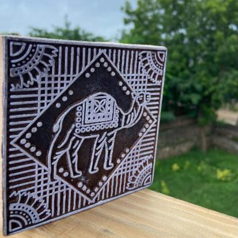 Camel Motif Wooden Block Print Stamp for Fabric, Paper & Craft