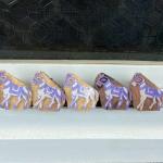 Pack of 5 Hand-Carved Wooden Horse Block Prints Hand Made Block Paper & Fabric Print Stamp Handmade Sheesham Wooden Block Print Stamp
