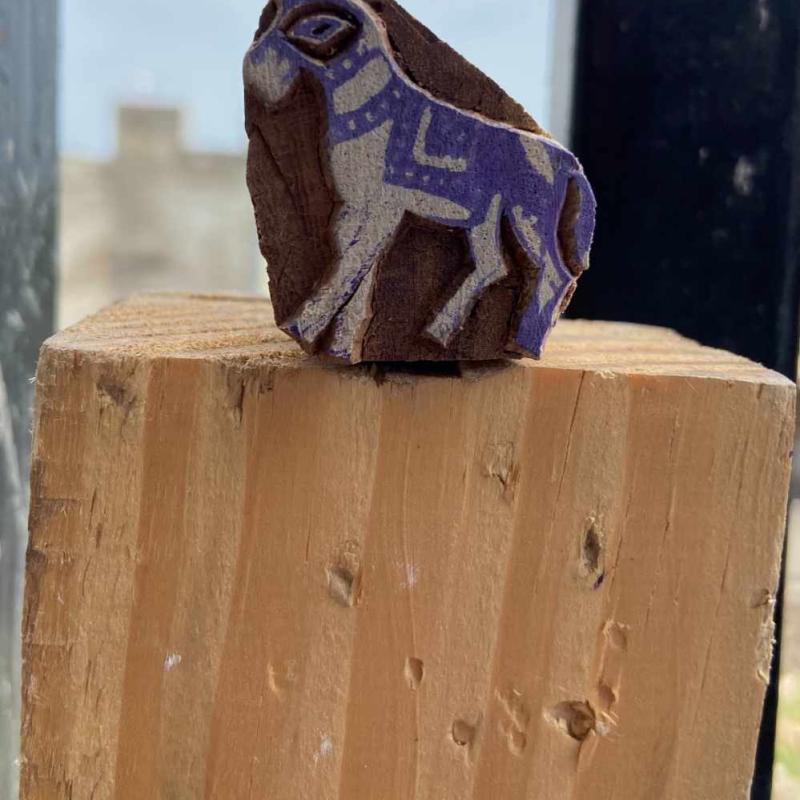 Pack of 5 Hand-Carved Wooden Horse Block Prints Hand Made Block Paper & Fabric Print Stamp Handmade Sheesham Wooden Block Print Stamp