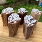 Handmade Floral Wood Block Stamp – Set of 5 Hand Made Block Paper & Fabric Print Stamp Handmade Sheesham Wooden Block Print Stamp