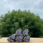 Handmade Floral Wood Block Stamp – Set of 5 Hand Made Block Paper & Fabric Print Stamp Handmade Sheesham Wooden Block Print Stamp