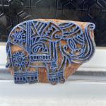 Hand carved Wooden Elephant Block Print – Traditional Indian Printing Stamp Handmade Sheesham Wooden Paper and Fabric Block Stamp