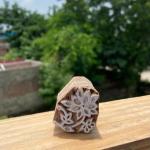 Pack of 5 Hand-Carved Wooden Leaf & Floral Block Prints Handmade Block Paper, Fabric Print Stamp Handmade Sheesham Wooden Block Print Stamp