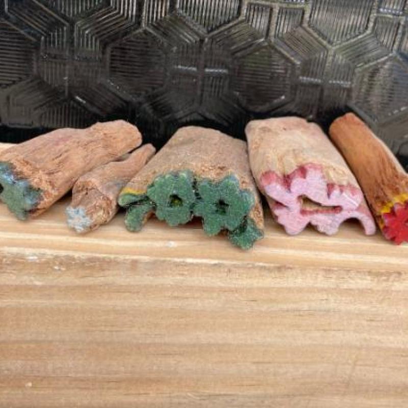 Pack of 5 Miniature Wooden Block Stamps – Hand carved Floral Motifs for Crafts & Fabric Printing Hand Made Sheesham Wooden Block Print Stamp