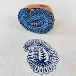 Paisley Mandala Wooden Block Stamp for Fabric Printing, Pottery, Journals & Crafts