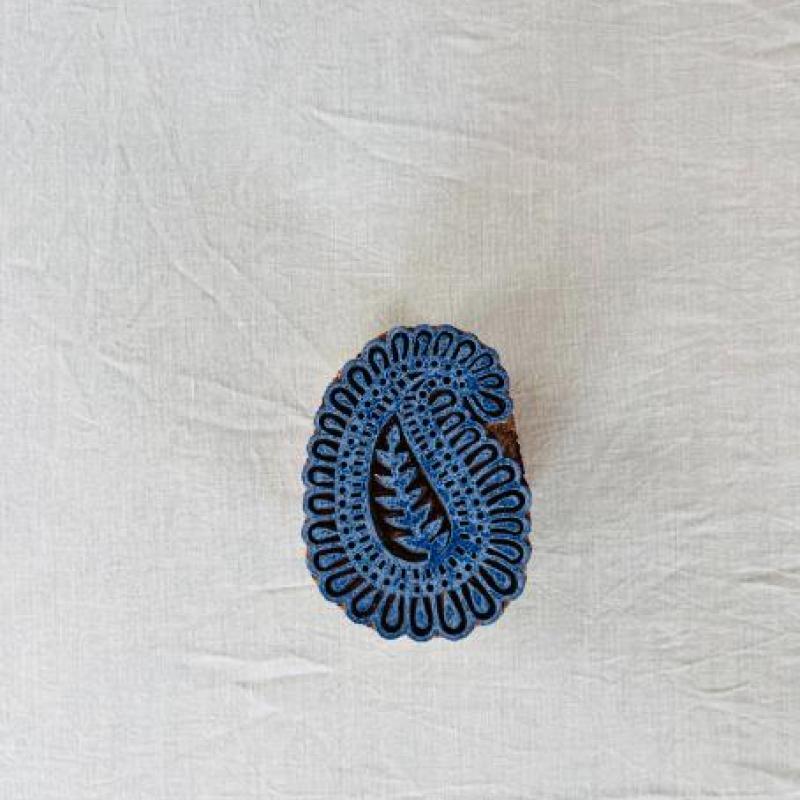 Paisley Mandala Wooden Block Stamp for Fabric Printing, Pottery, Journals & Crafts