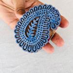 Paisley Mandala Wooden Block Stamp for Fabric Printing, Pottery, Journals & Crafts