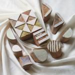 Handmade Wooden Printing Block Set | Indian Hand Carved Wood Stamps for Fabric, Paper & Clay