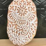 Paisley Flower Wooden Block Stamp for Fabric, Clay, Pottery & Paper Crafts