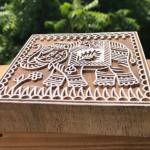 Majestic Elephant Wood Block Stamp Folk Art Motif for Fabric, Paper .