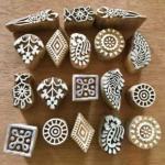 Handcarved Wooden Printing Blocks Set | Floral, Paisley & Geometric Stamps for Fabric, Paper, Clay & Textile Printing – 18 Blocks