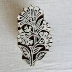 Floral Bold Botanical Wooden Printing Block | Hand-Carved Indian Floral Stamp for Textile & Paper Crafts