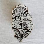 Floral Bold Botanical Wooden Printing Block | Hand-Carved Indian Floral Stamp for Textile & Paper Crafts