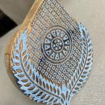 Teardrop Floral Mandala Wooden Block for Printing Wooden Sheesham Block Paper And Fabric