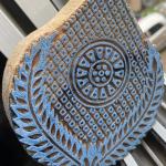 Teardrop Floral Mandala Wooden Block for Printing Wooden Sheesham Block Paper And Fabric