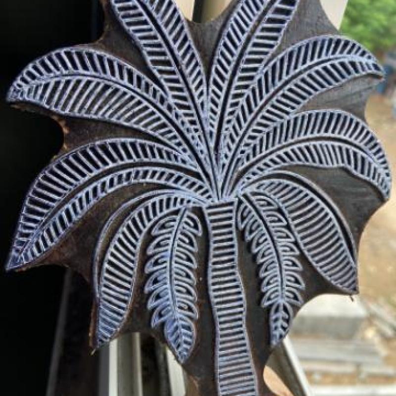 Palm Tree Wooden Block Stamp for Block Printing Paper And Fabric Print Stamp