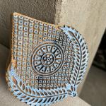 Teardrop Floral Mandala Wooden Block for Printing Wooden Sheesham Block Paper And Fabric