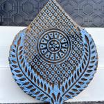 Teardrop Floral Mandala Wooden Block for Printing Wooden Sheesham Block Paper And Fabric