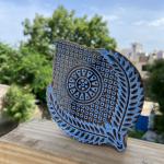 Teardrop Floral Mandala Wooden Block for Printing Wooden Sheesham Block Paper And Fabric